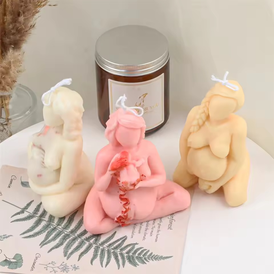 Soap Mold Silicone Loaf - 3D Mutter-Baby Silikon-Kerzenform Schwangere Frau Figur