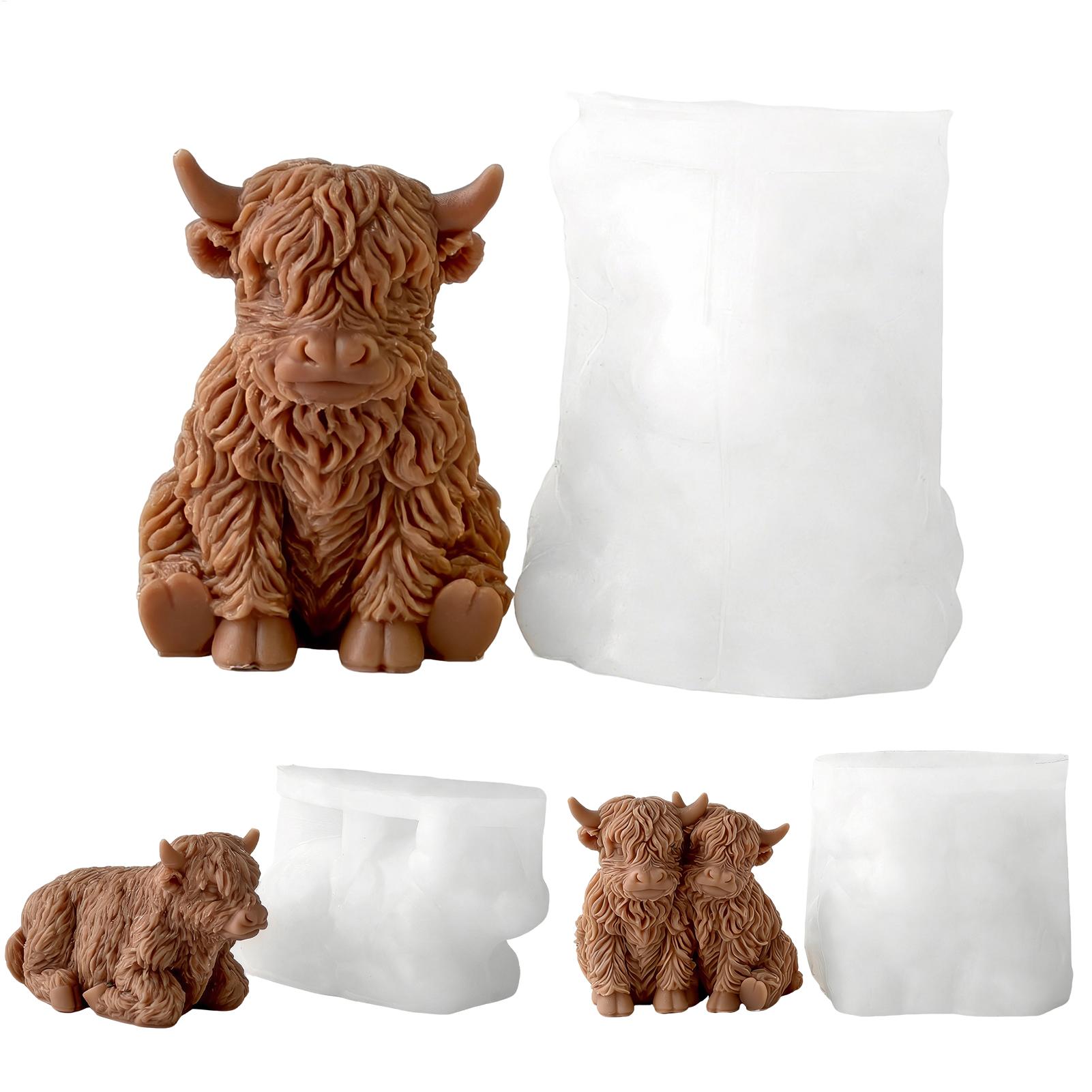 Soap Making Supplies Australia - Hochlandrind Silikonform Wiederverwendbare 3D Niedliche Tier-Gussform