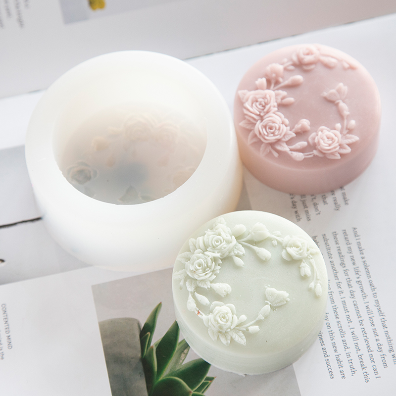 Soap Mold Silicone Loaf - Runde Form Rose Blume handgemachte Seife