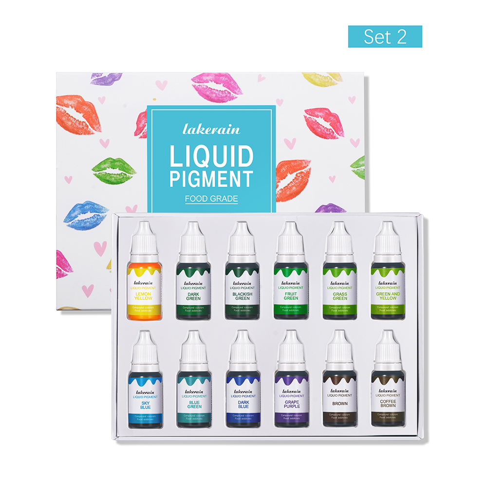 Soap Making Using Soap Base - 12-teiliges DIY Flüssigpigment-Set, Lipgloss-Basis für DIY