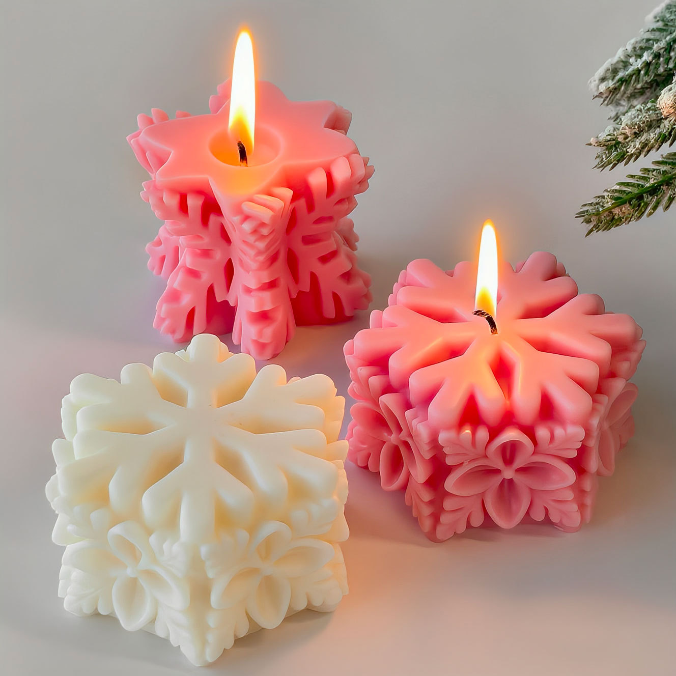 Soap Mold Silicone Loaf - Weihnachten Schneeflocke Säule Kerze Form DIY