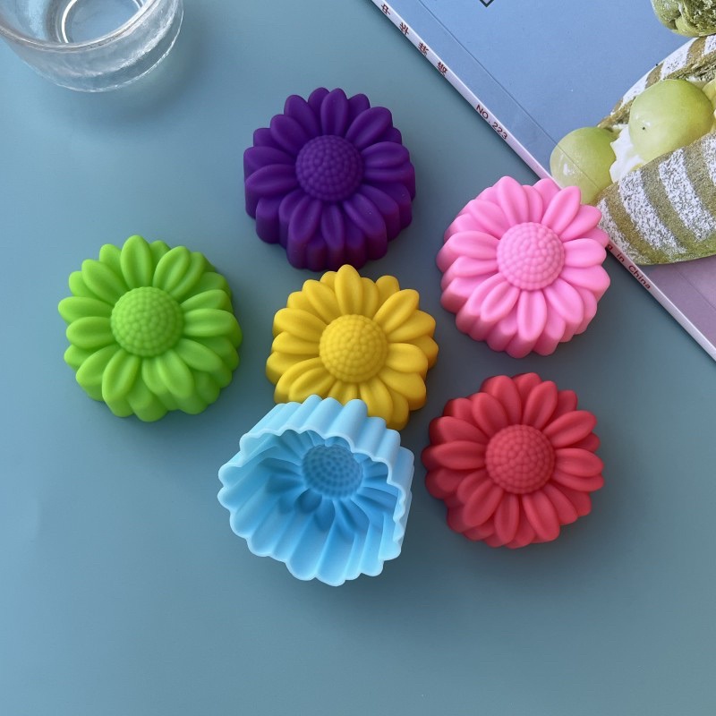 Soap Making Supplies Australia - 6-teiliges Set Antihaft-Silikonformen mit Blumendesigns für
