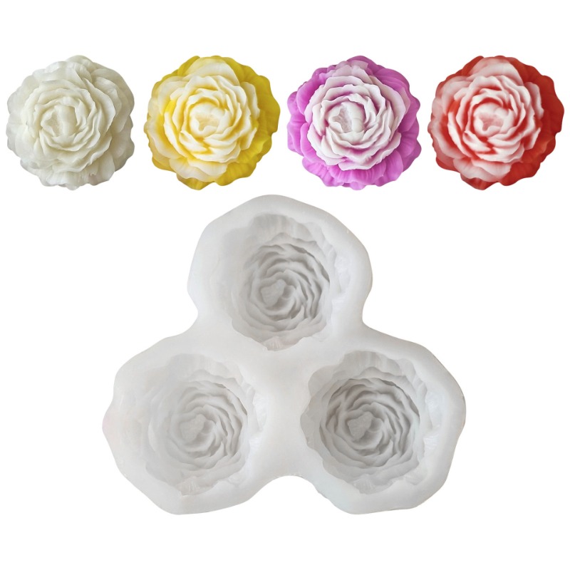 Soap Making Supplies Australia - 3 teile/satz Pfingstrose Blume Kerze Silikon